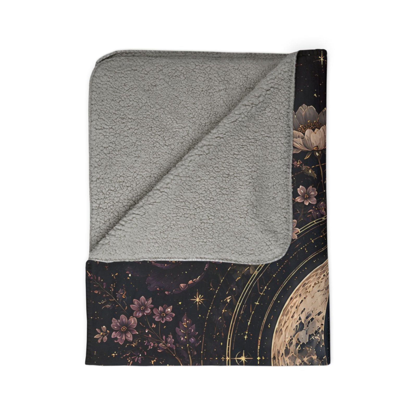 Moonbound Moth Fleece Sherpa Blanket - Image 4