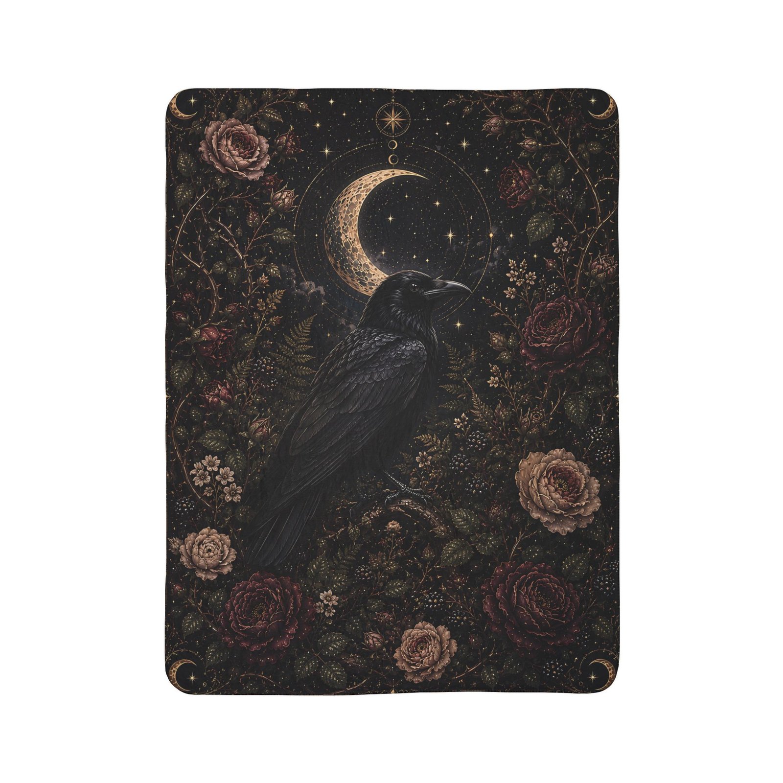 Raven Moonkeeper Fleece Sherpa Blanket - Image 3