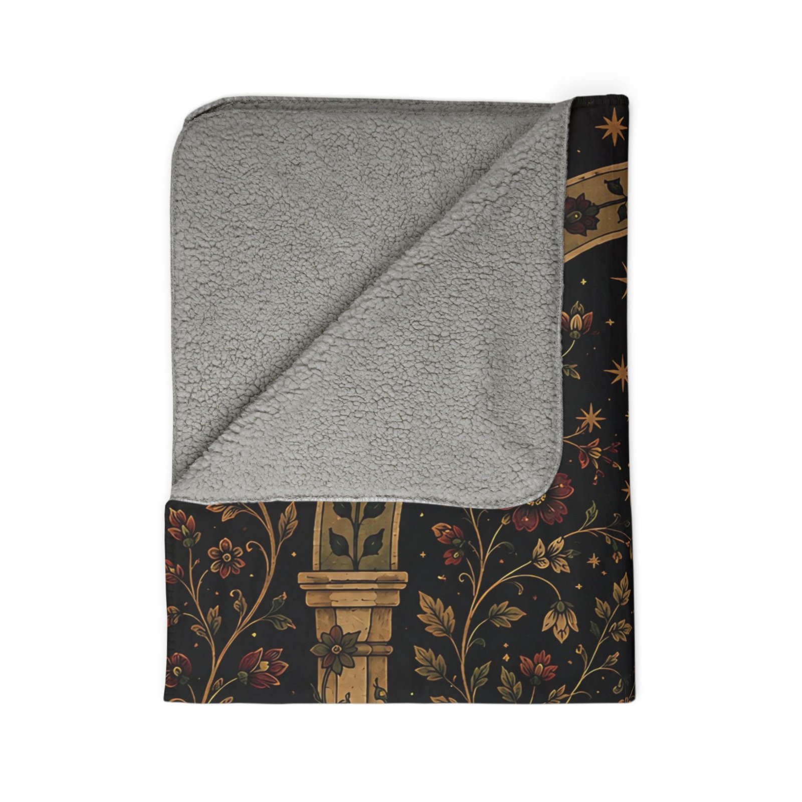 Mushroom Grove Fleece Sherpa Blanket - Image 4