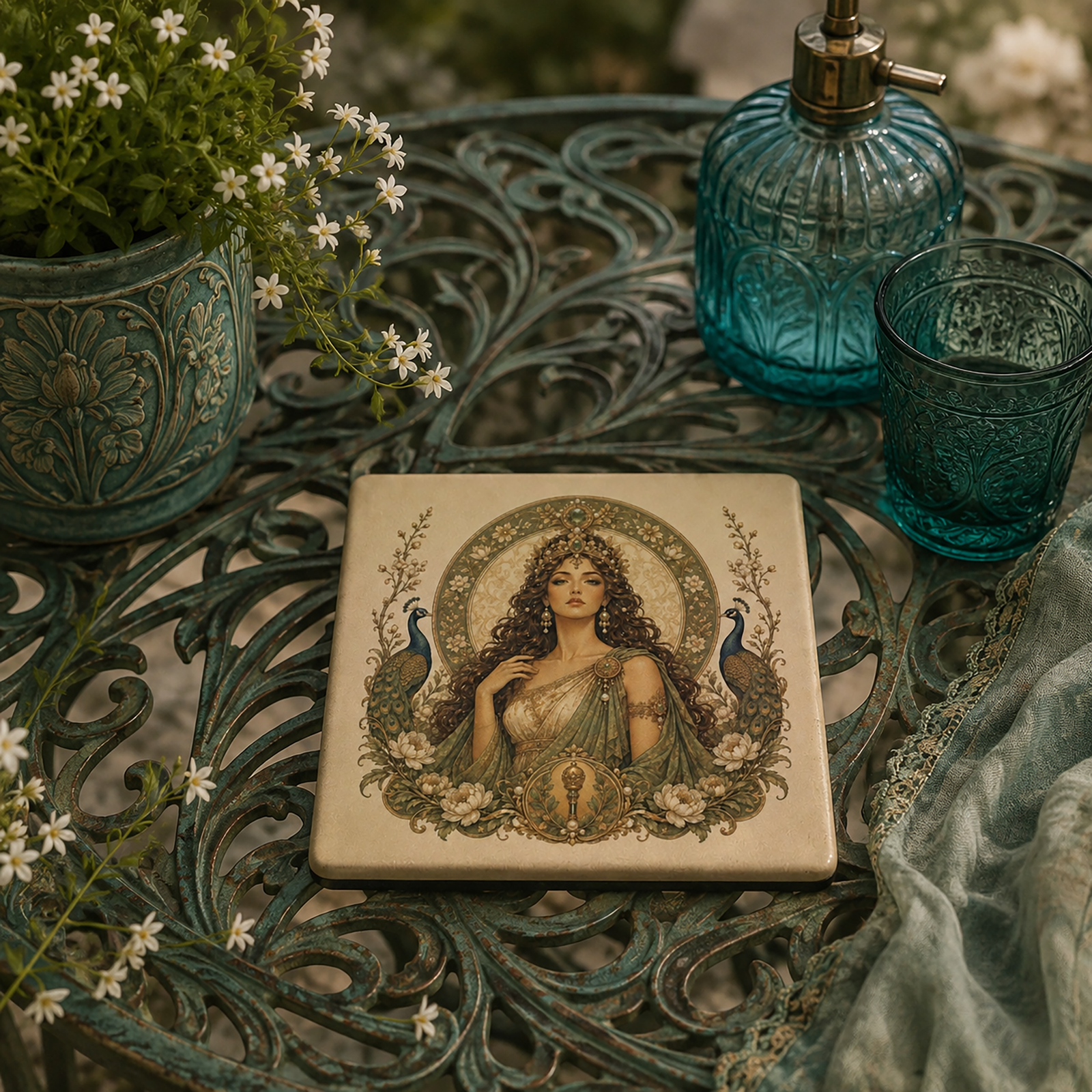 Hera Queen of the Olympians Ceramic Coaster - Image 2
