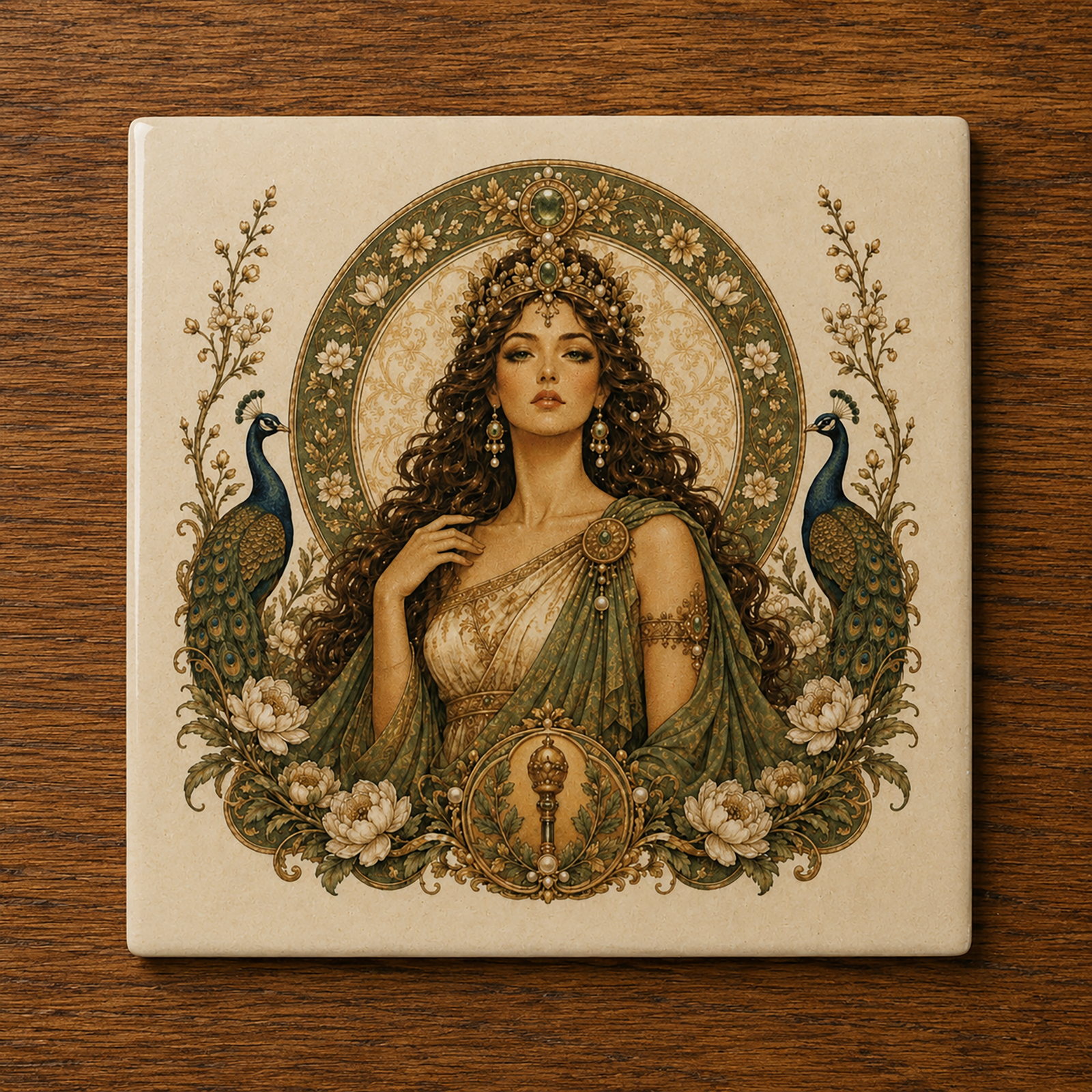 Hera Queen of the Olympians Ceramic Coaster