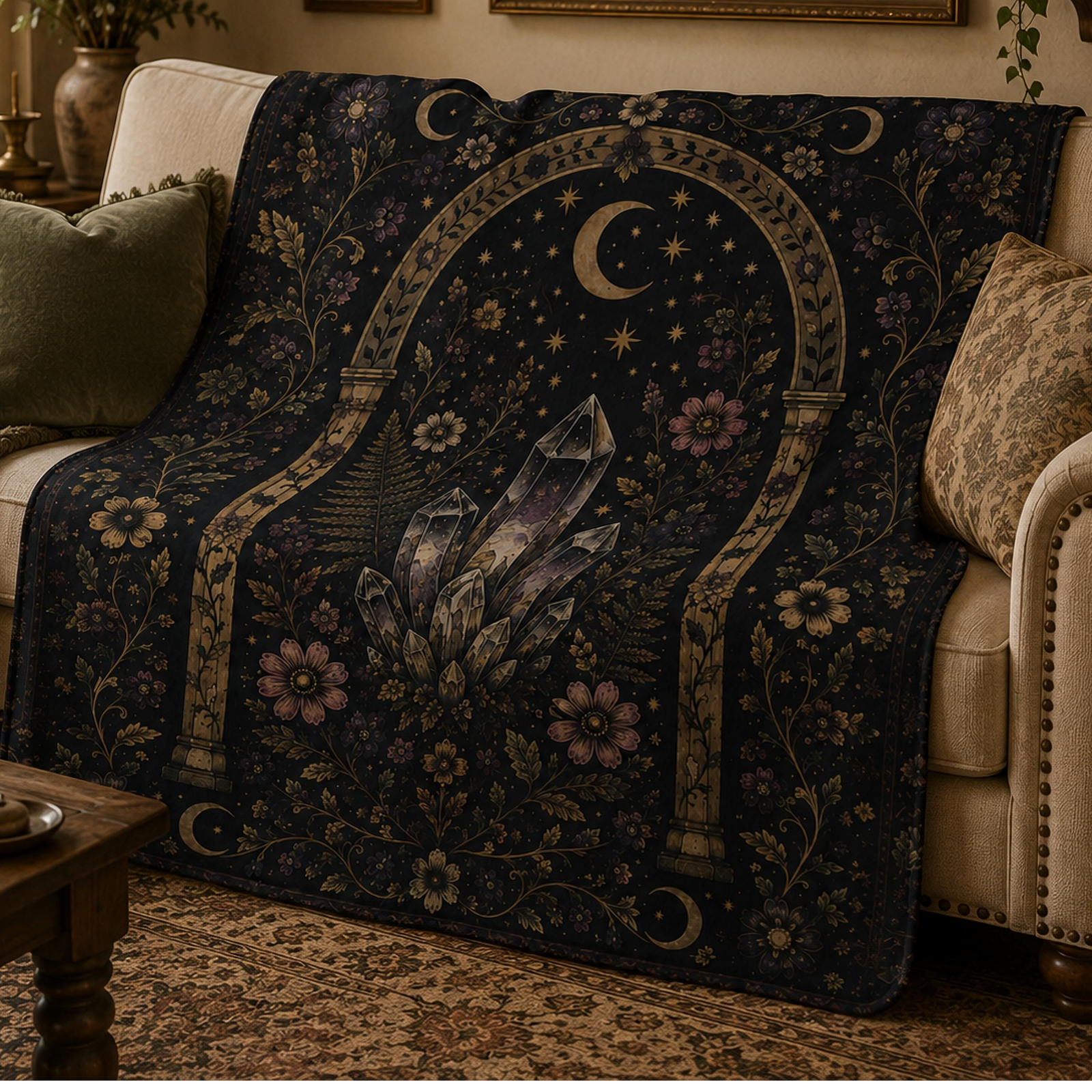 Sacred Serpent Grove Fleece Sherpa Blanket - Image 2