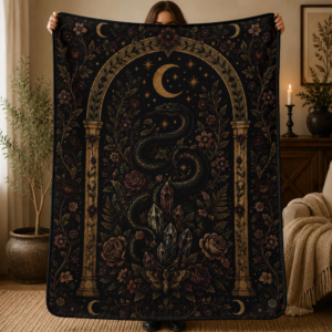Sacred Serpent Grove Fleece Sherpa Blanket