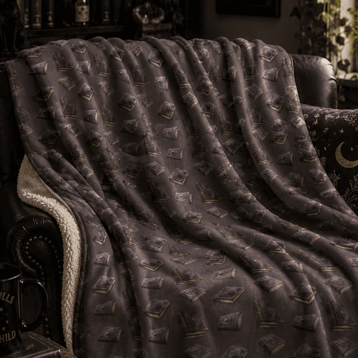 Spellwoven Spellbooks Sherpa Fleece Blanket