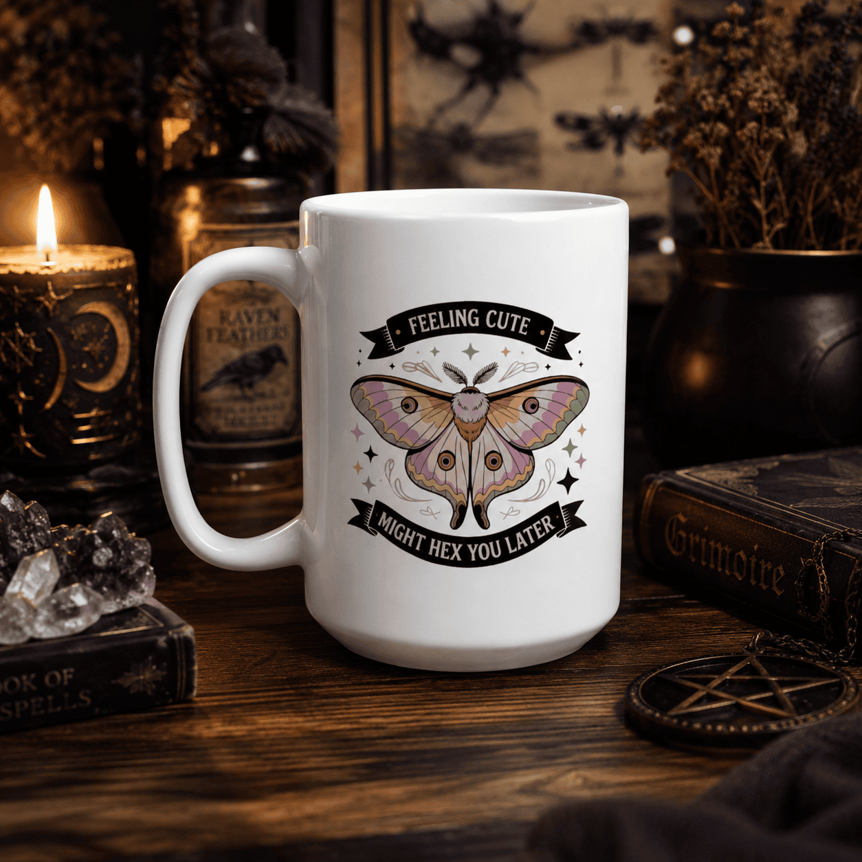 Hex You Later Moth Mug