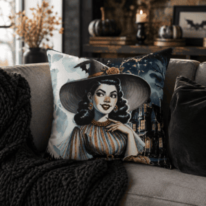 Autumn Witch's Welcome Throw Pillow