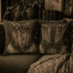 Moonlit Garden Corset Throw Pillow
