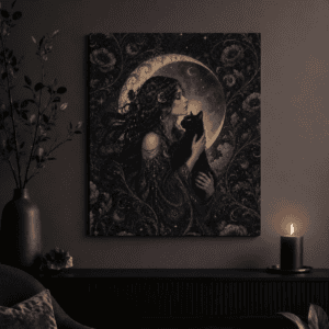Companion of the Midnight Cat Canvas