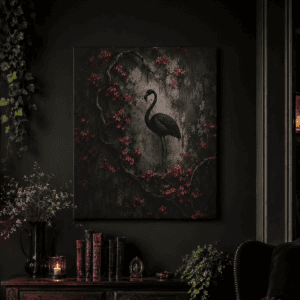 The Midnight Flamingo Canvas