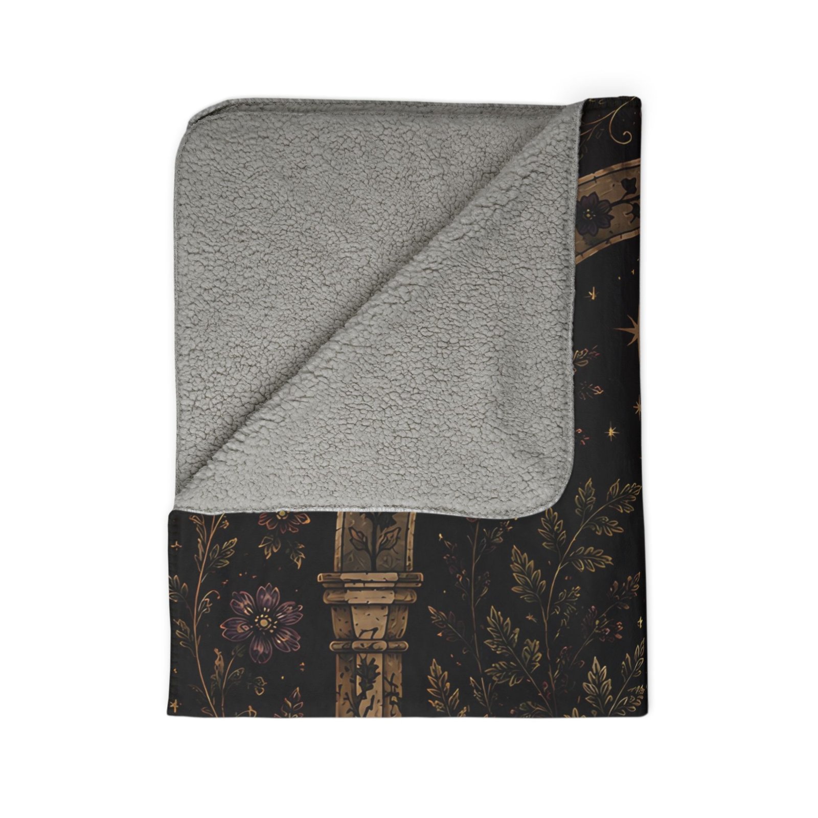 Midnight Cauldron Grove Fleece Sherpa Blanket - Image 4