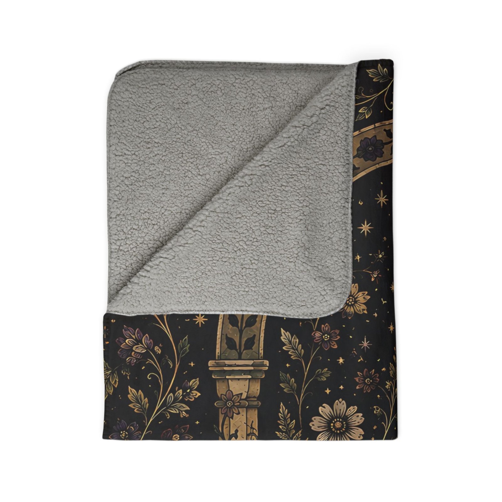 Moonlit Crystal Grove Fleece Sherpa Blanket - Image 4