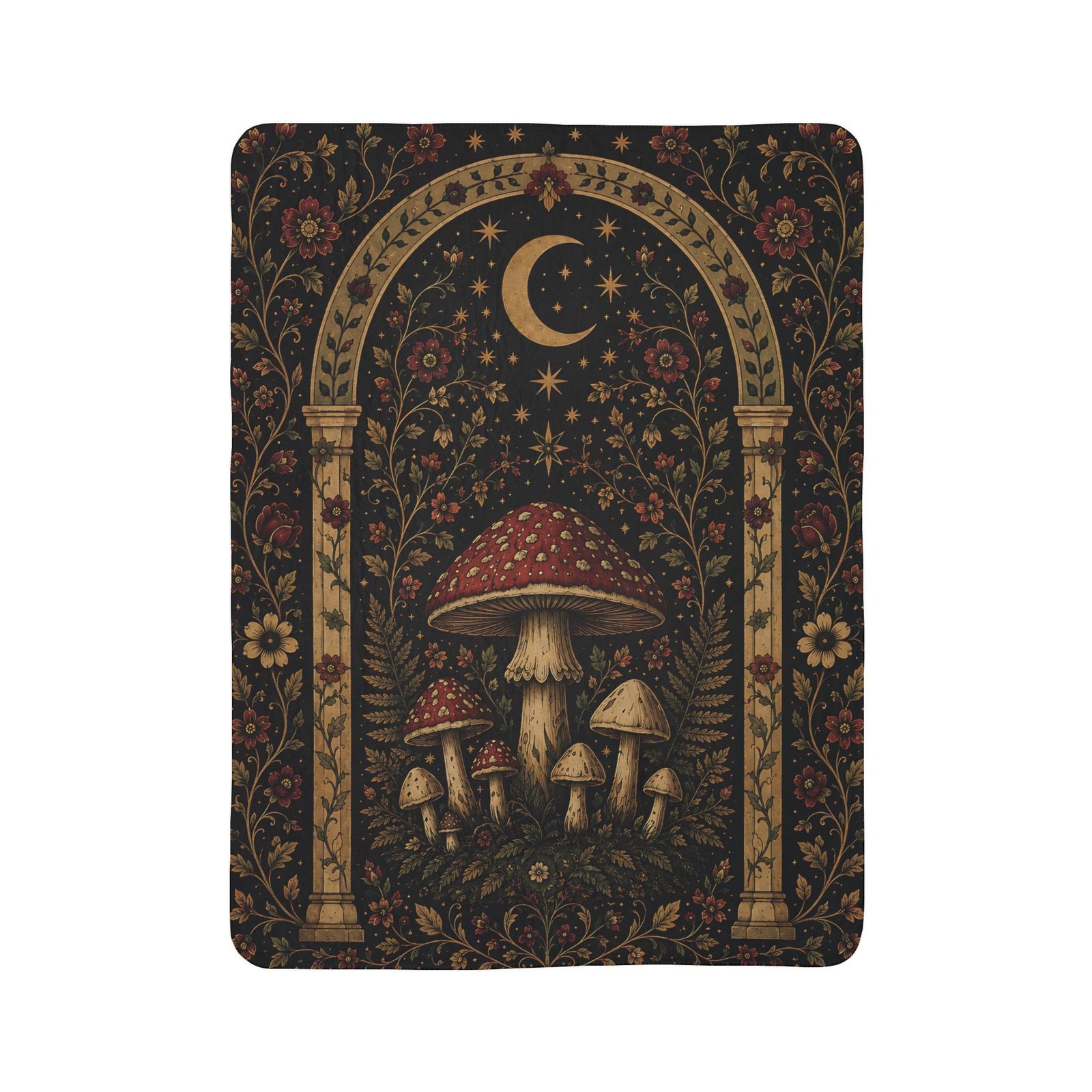 Mushroom Grove Fleece Sherpa Blanket - Image 3