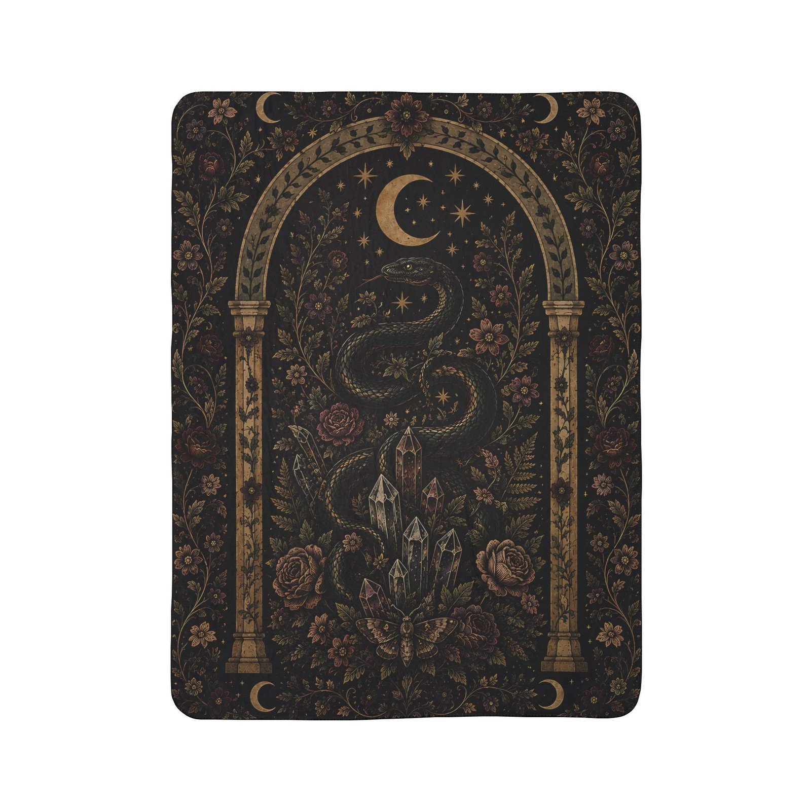 Sacred Serpent Grove Fleece Sherpa Blanket - Image 3
