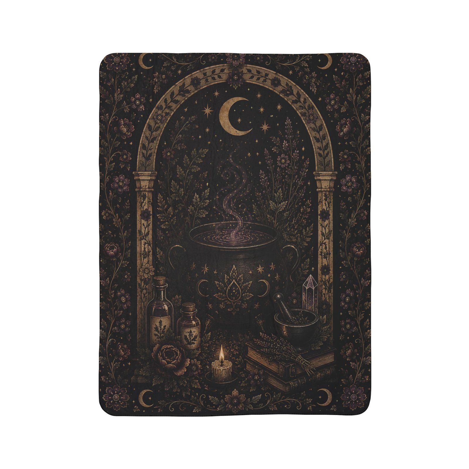 Midnight Cauldron Grove Fleece Sherpa Blanket - Image 3